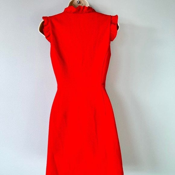 Anthropologie Tabitha Red Textured Dress Size 4 - Picture 5 of 9